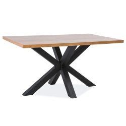 Masa bucatarie din lemn, negru/stejar, 180X90X75