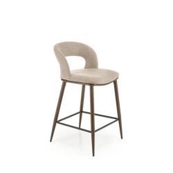 Scaun de bar, bej/nuc, stofă clasică, 48x52x92 cm – model H114