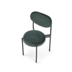 Scaun dining verde, tapițat cu stofă catifelată și picioare metalice – model K509 - Img 4