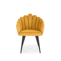 Scaun tapitat galben mustar, stofa catifelata, 65x62x85 cm – model K410 - Img 1