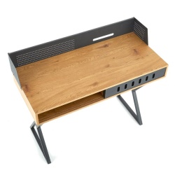 Birou, stejar/negru, 110x51x90 cm – model B43 - Img 3