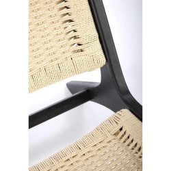 Scaun de grădină cu structură din lemn și sfoară, natural/negru, 65x74x84 cm – FODEN - Img 6