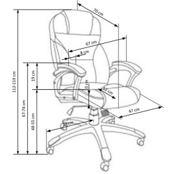 Scaun ergonomic tapițat, 67x70x112 cm – model Desmond 2 - Img 2
