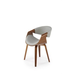 Scaun gri/nuc, piele ecologică/placaj, 55x55x77 cm – model K544