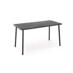 Masă de grădină din metal, negru, 140x70x76 cm – BOSCO