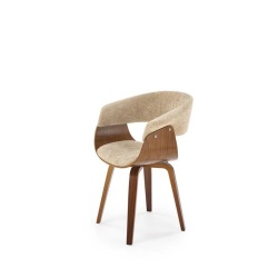 Scaun bej/nuc, stofă clasică/placaj, 63x53x83 cm – model K545