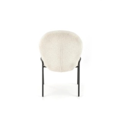 Scaun dining crem, tapițat cu stofă și picioare metalice – model K507 - Img 2