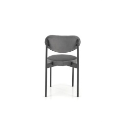 Scaun dining gri, tapițat cu stofă catifelată și picioare metalice – model K509 - Img 2