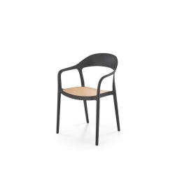 Scaun gradina negru/stejar, polipropilena, 57x52x80 cm -k530