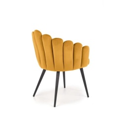 Scaun tapitat galben mustar, stofa catifelata, 65x62x85 cm – model K410 - Img 6