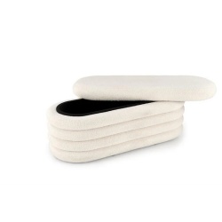 Banchetă, albă, cu spațiu de depozitare, 105x42x42 cm – model Bliss - Img 2