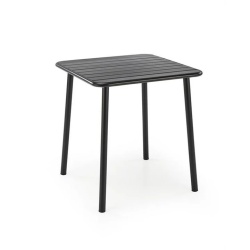 Masă de grădină pătrată din metal, negru, 70x70x76 cm – BOSCO
