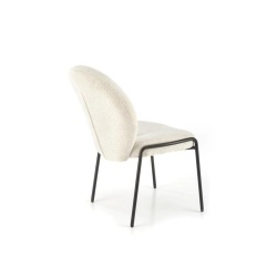 Scaun dining crem, tapițat cu stofă și picioare metalice – model K507 - Img 3