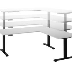 Masă birou, alb/negru cu înălțime reglabilă electric, 185x77x74-127 cm – model BEN 11 - Img 3