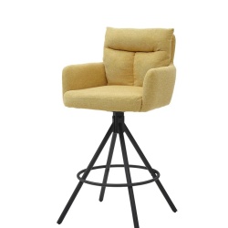 Scaun de bar, stofă clasică galben - Cairo 08, 54x58x104 cm – model SOFIA - Img 1