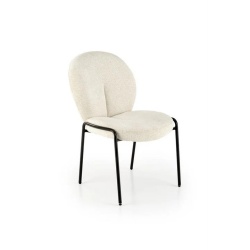 Scaun dining crem, tapițat cu stofă și picioare metalice – model K507 - Img 1