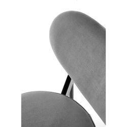 Scaun dining gri, tapițat cu stofă catifelată și picioare metalice – model K509 - Img 4