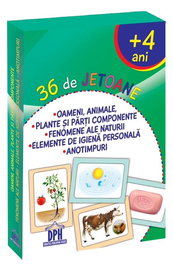 36 de Jetoane - Oameni, Animale, Plante, Fenomene, Igiena, Anotimpuri