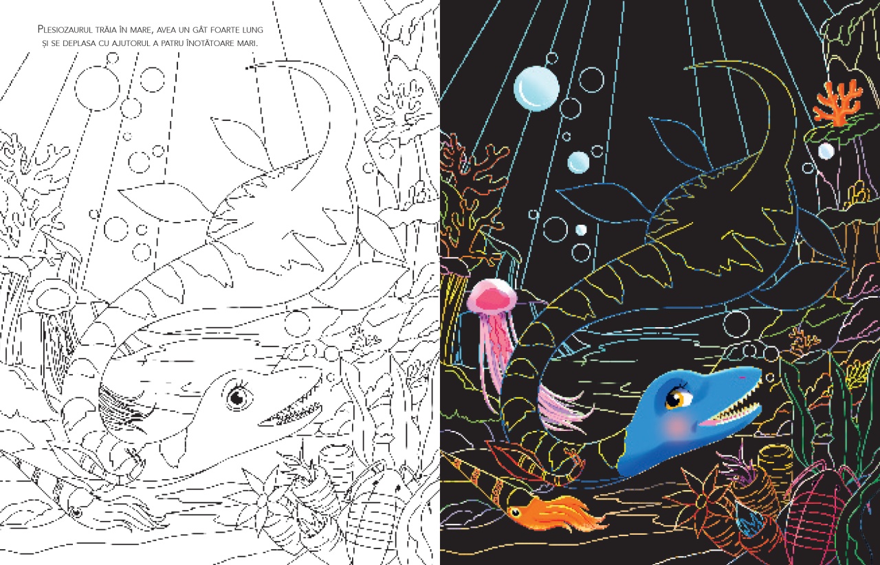 Citeste, razuieste si coloreaza. Dinozauri - imagine 4