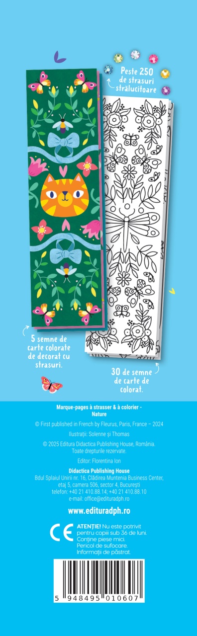 Semne de carte de colorat - Natura (cu strasuri) - imagine 2