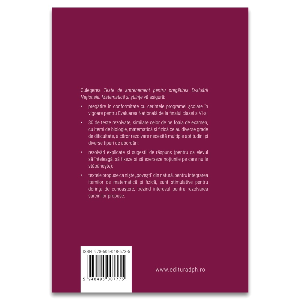 Teste de antrenament pentru pregatirea evaluarii nationale - Clasa a VI-a. Matematica si stiinte - imagine 2