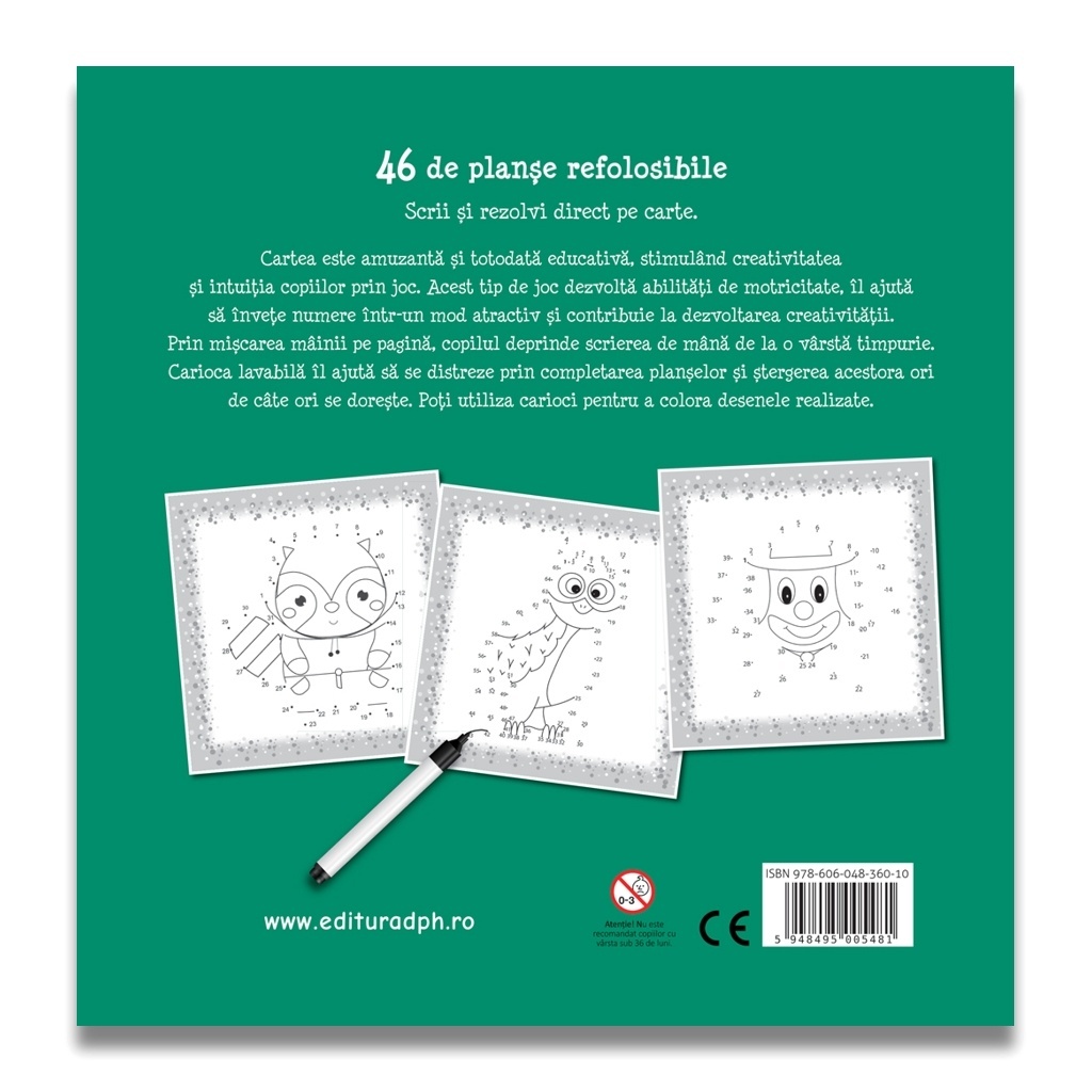 MA JOC SI INVAT NUMERELE - 46 de planse refolosibile + o carioca - imagine 2