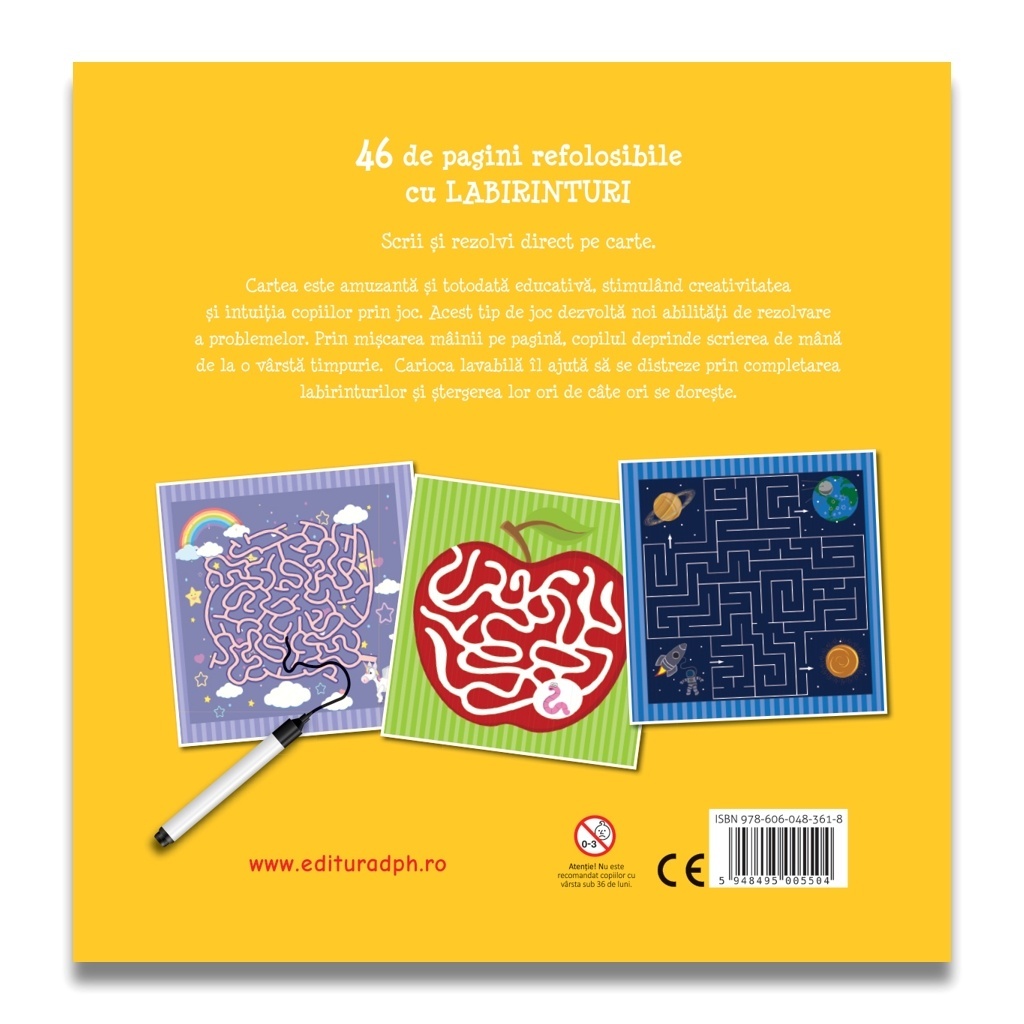 CARTEA MEA CU LABIRINTURI - 46 de labirinturi refolosibile + o carioca - imagine 2