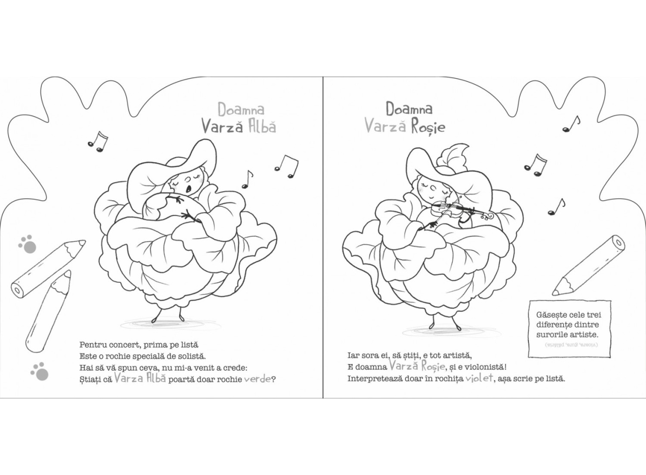 Portia de culoare: Fructe si legume - Carte de colorat cu rime - imagine 4