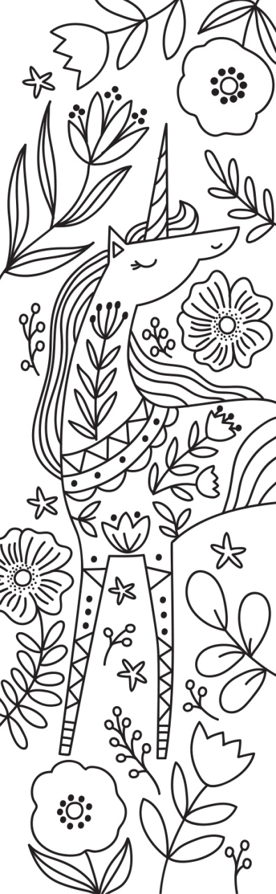 Semne de carte de colorat - Unicorni (cu strasuri) - imagine 4