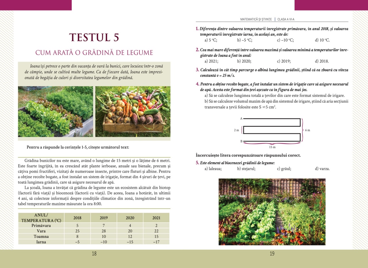 Teste de antrenament pentru pregatirea evaluarii nationale - Clasa a VI-a. Matematica si stiinte - imagine 5