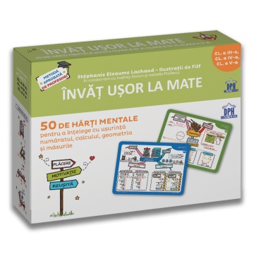 Invat usor la Mate: 50 de harti mentale - Volumul II - Cls. a III-a, a IV-a, a V-a
