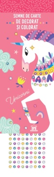 Semne de carte de colorat - Unicorni (cu strasuri)