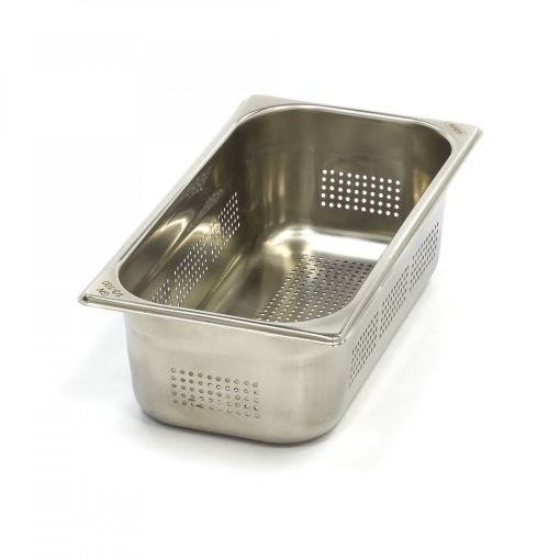 Контейнер Gastronorm 1/3 GN - перфориран - 10cm дълбочина - 32,5 x 17,6cm - неръждаема стомана