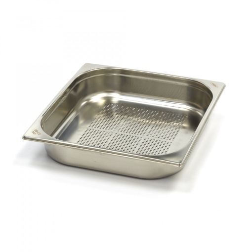 Контейнер Gastronorm 2/3 GN - Перфориран - 6,5cm дълбочина - 32,5 x 35,4cm - неръждаема стомана