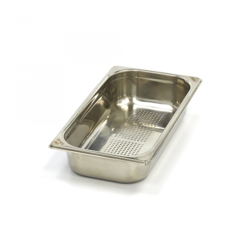 Контейнер Gastronorm 1/3 GN - Перфориран - 6,5cm дълбочина - 32,5 x 17,6cm - неръждаема стомана