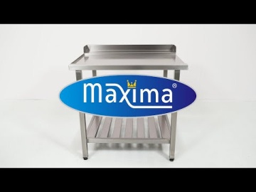 Маса за миячна машина със заден плот - 90 x 75cm - лява
