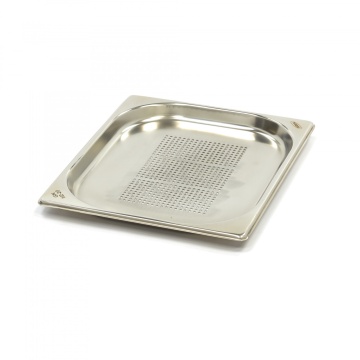 Контейнер Gastronorm 1/2 GN перфориран - 2cm дълбочина - 32,5 x 26,5cm - неръждаема стомана