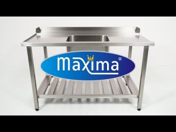 Маса за съдомиячна машина с мивка и заден плот - 160 x 75cm - лява