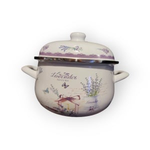 Cratiță emailată cu capac, 20 cm., 2,9 litri