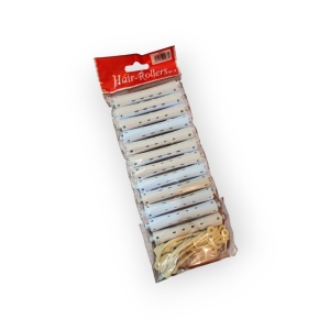 Bigudiuri din plastic cu bandă din cauciuc, set 12 bucăți