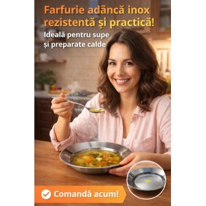 Farfurie inox adâncă 