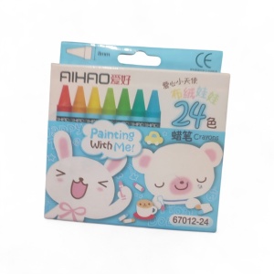 Set 24 Creioane Colorate Tip Ceară AIHAO – Culori Intense, Non-Toxice, Ideale pentru Copii | 8mm, Ușor de Folosit