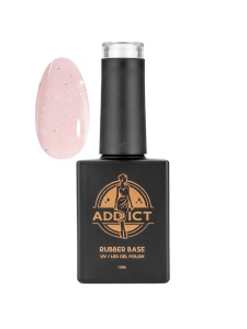 Rubber Base 12ml - Pink Glitter, Roz