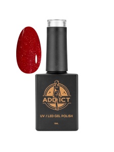 Oja semipermanenta 13 ml Addict - Red Glitter, Rosu