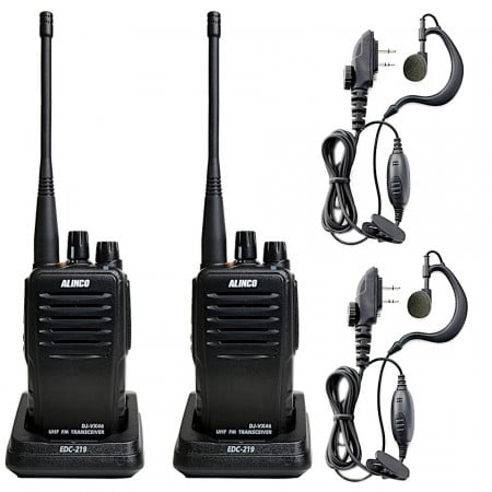 Set Statie Radio Portabila Alinco DJ-VX46-E, cu Casca Hands-Free Alinco EME-75A