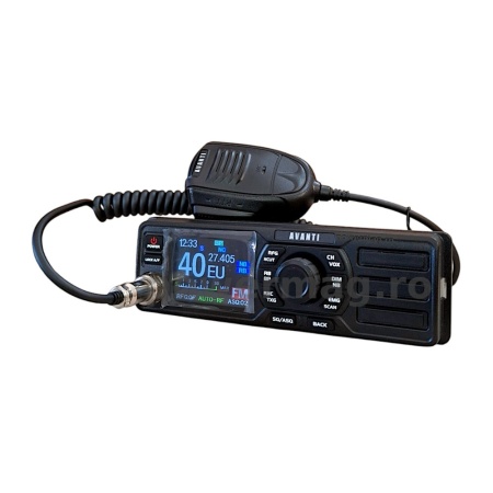 Statie Radio CB Avanti Totale, ASQ, VOX, Filtre NRC, format 1 DIN, alimentare 12/24V