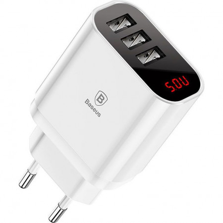 Incarcator Telefon Baseus Mirror Lake Intelligent, Triplu USB, CCALL-BH02
