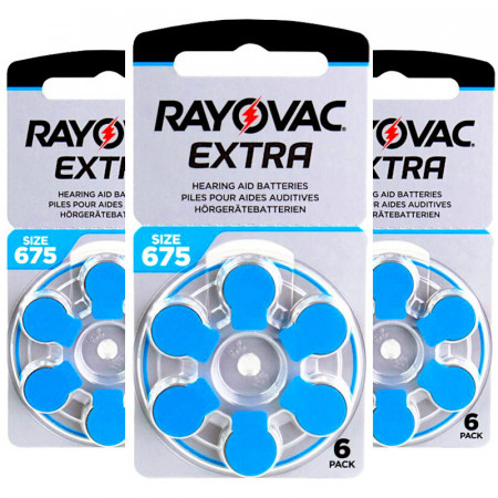 Set Baterii Rayovac Extra 675 zinc-air Aparat Auditiv, 18buc, 3 blistere