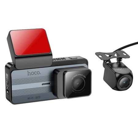 Cameră Auto HOCO DV12 Dual Recording, 2K + Rear Camera 720p, GPS, Wi-Fi