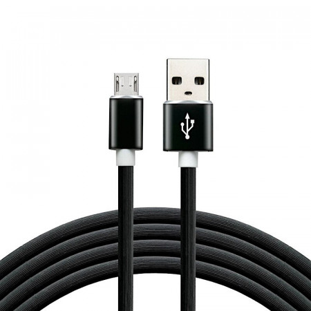 Cablu date Micro-USB Everactive, invelis Silicon, fast-charge, 3A, 1.5m, negru